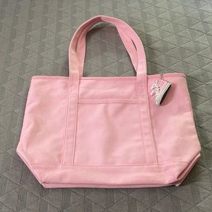 Dalix Pink Tote Bag With Bedazzled High Top Sneaker